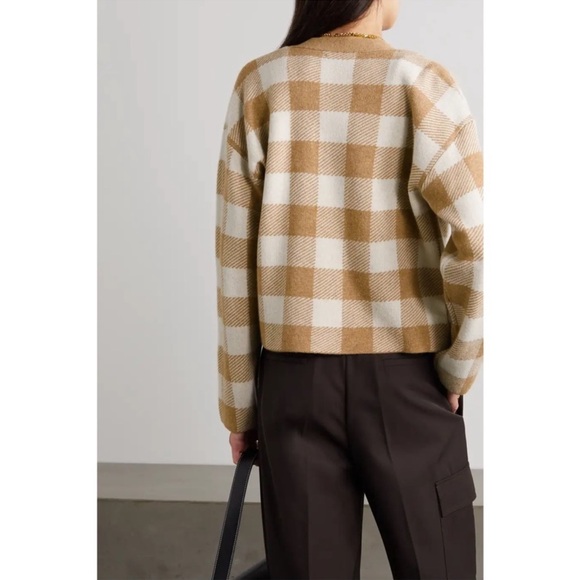 Reformation Fonte Plaid Tank And Cardi Set in Gossamer/Camel Check - Picture 5 of 13